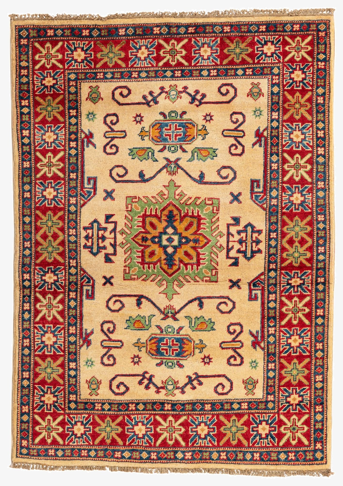 3' 5 x 4' 3  Hand Knotted Kazak Rug