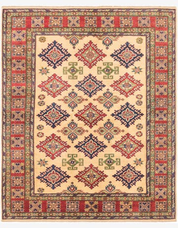 6' 9 x 9' 3 Hand Knotted Kazak Rug
