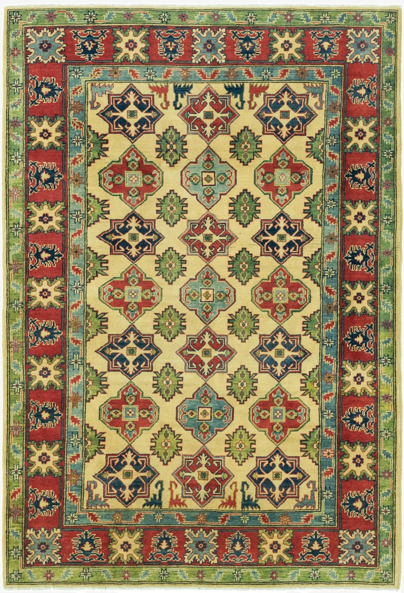 6' 10 x 8' 9  Hand Knotted Kazak Rug