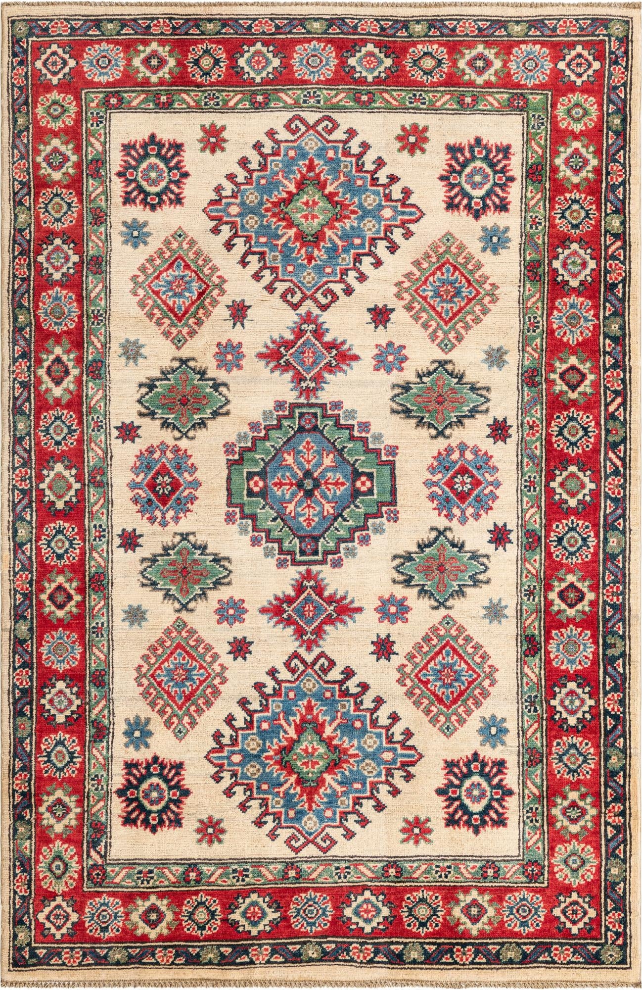 4' x 6' Hand Knotted Kazak Rug