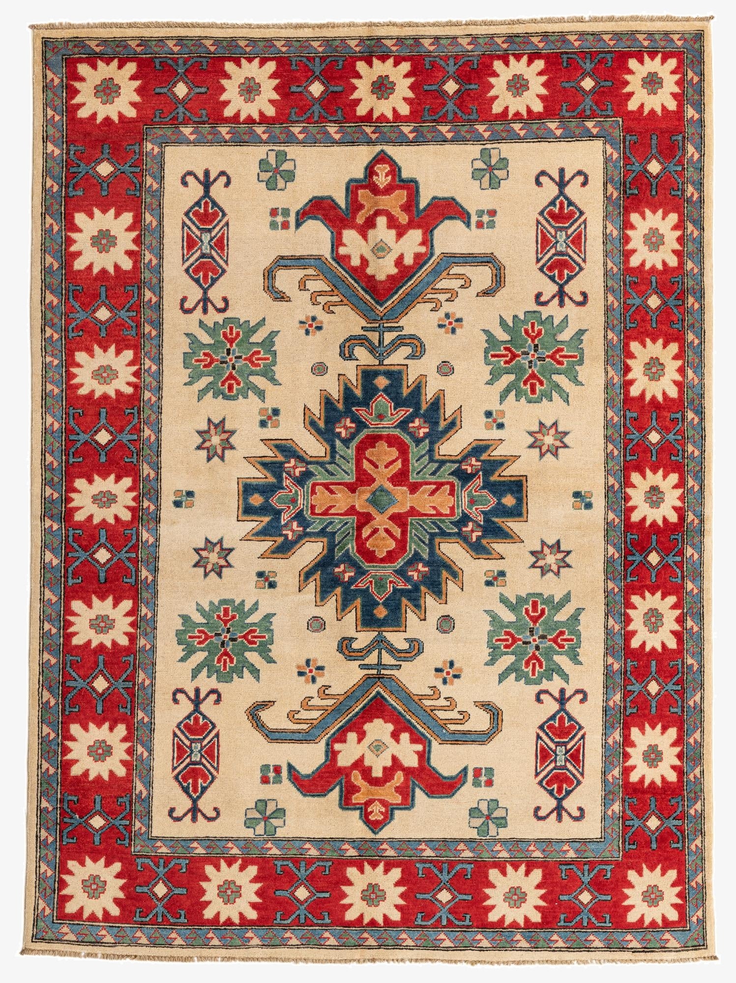 5' 7 x 7' 7  Hand Knotted Kazak Rug