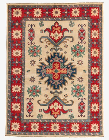 5' 7 x 7' 7 Hand Knotted Kazak Rug