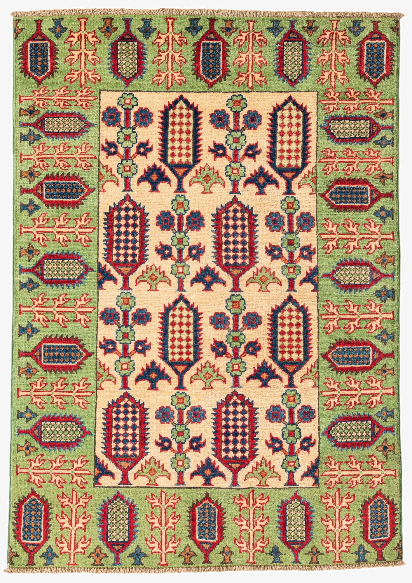 3' 3 x 4' 8  Hand Knotted Kazak Rug
