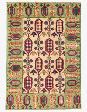 3' 3 x 4' 8 Hand Knotted Kazak Rug