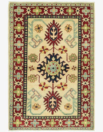 3' 3 x 5' Hand Knotted Kazak Rug