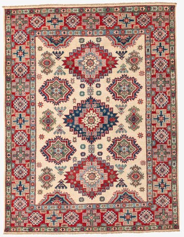 5' x 6' 7 Hand Knotted Kazak Rug
