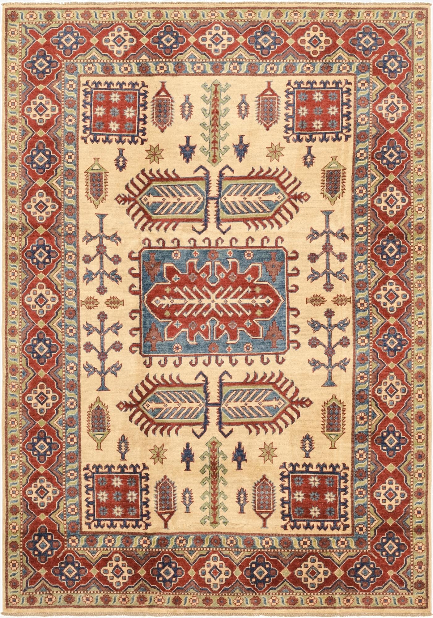 6' 3 x 8' 10  Hand Knotted Kazak Rug