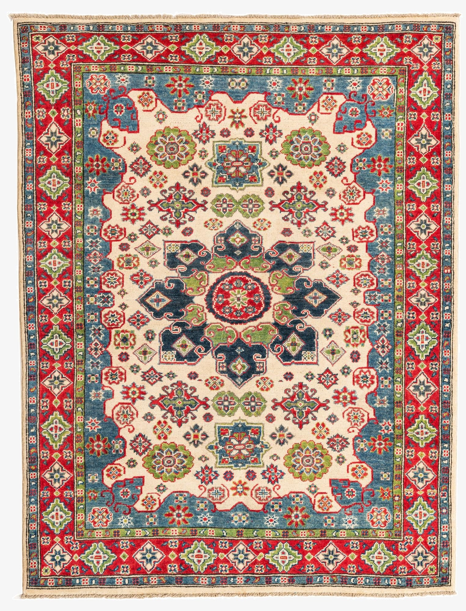 5' 2 x 6' 8  Hand Knotted Kazak Rug