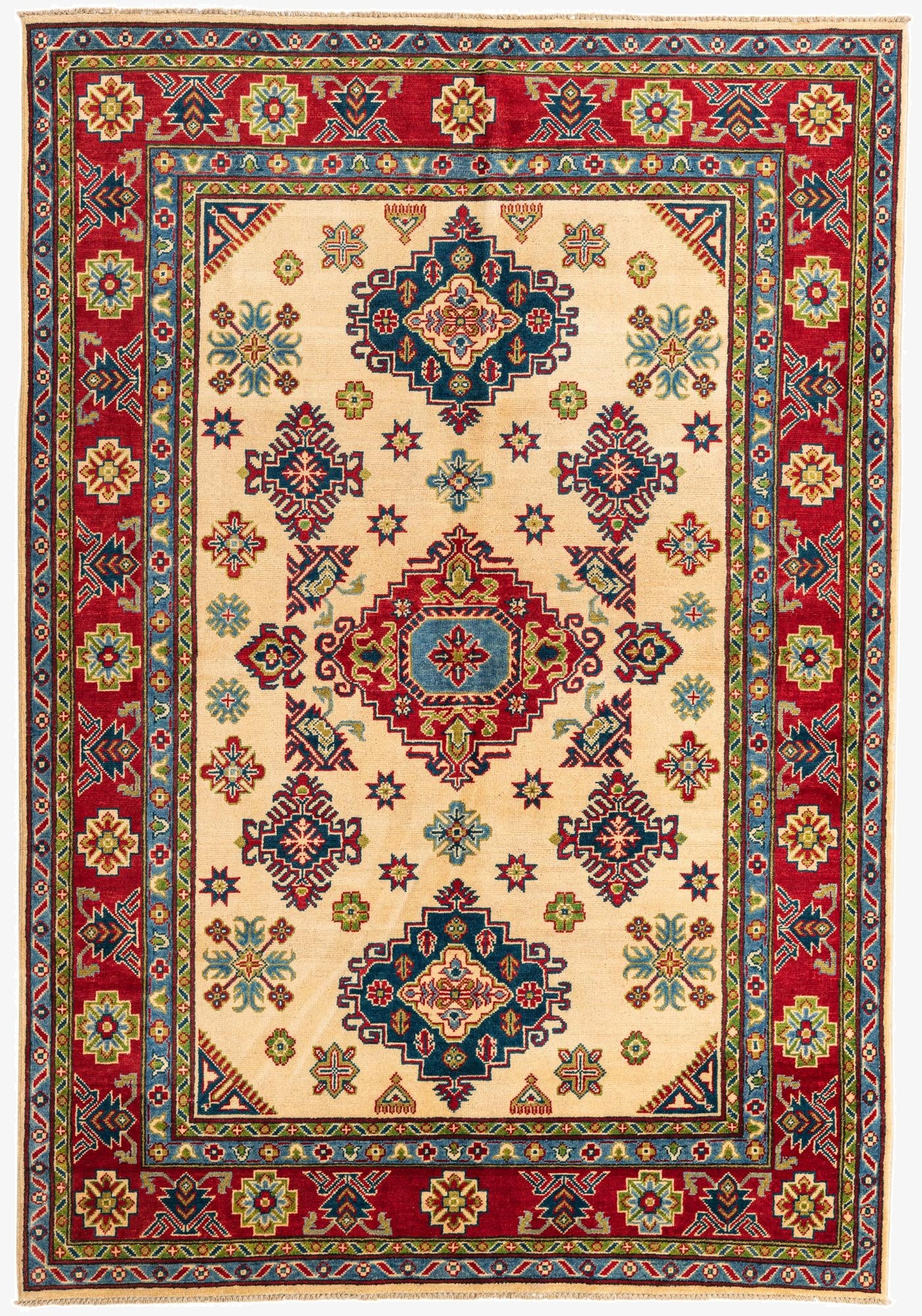 5' 8 x 8' 1  Hand Knotted Kazak Rug