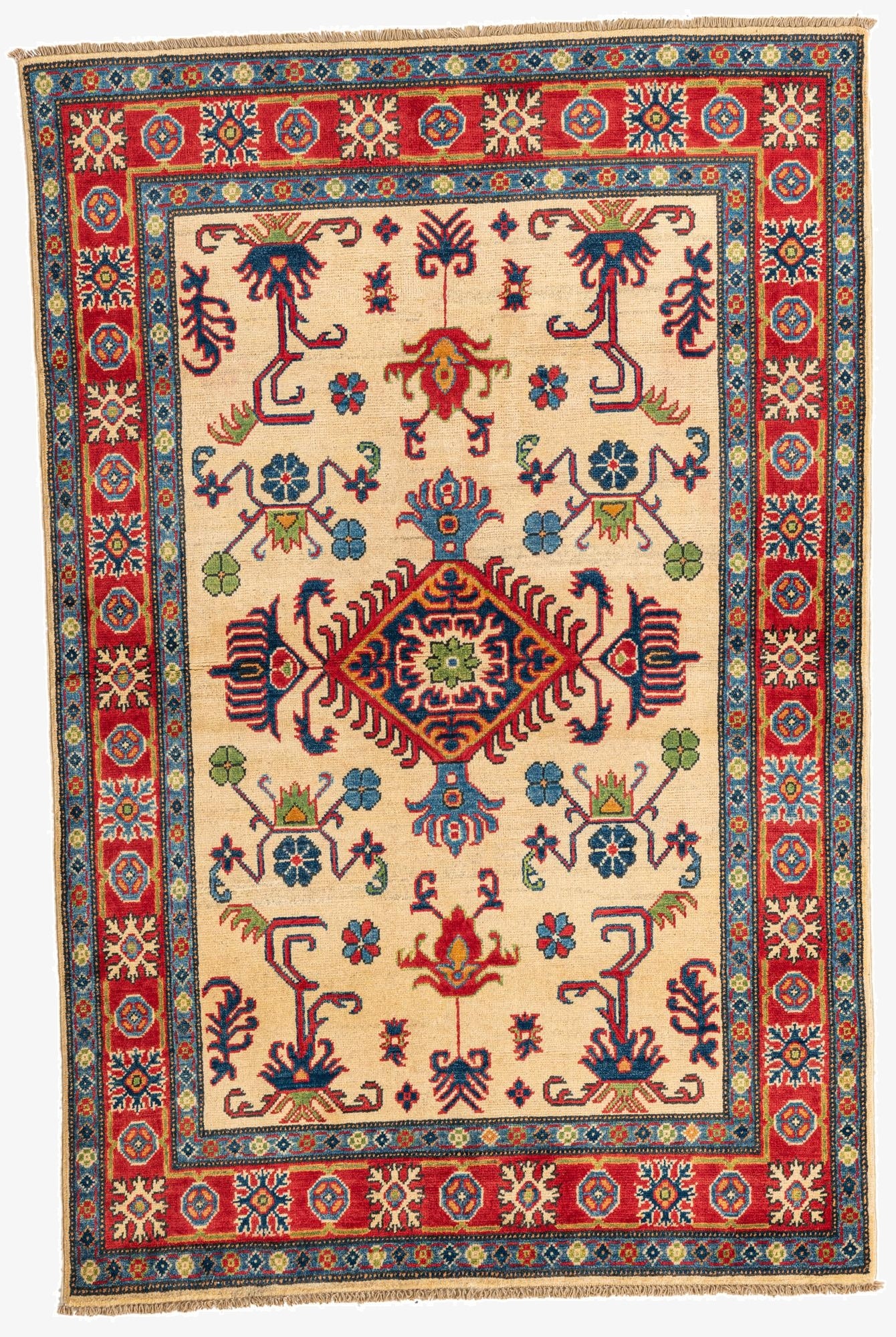 4' x 6'  Hand Knotted Kazak Rug