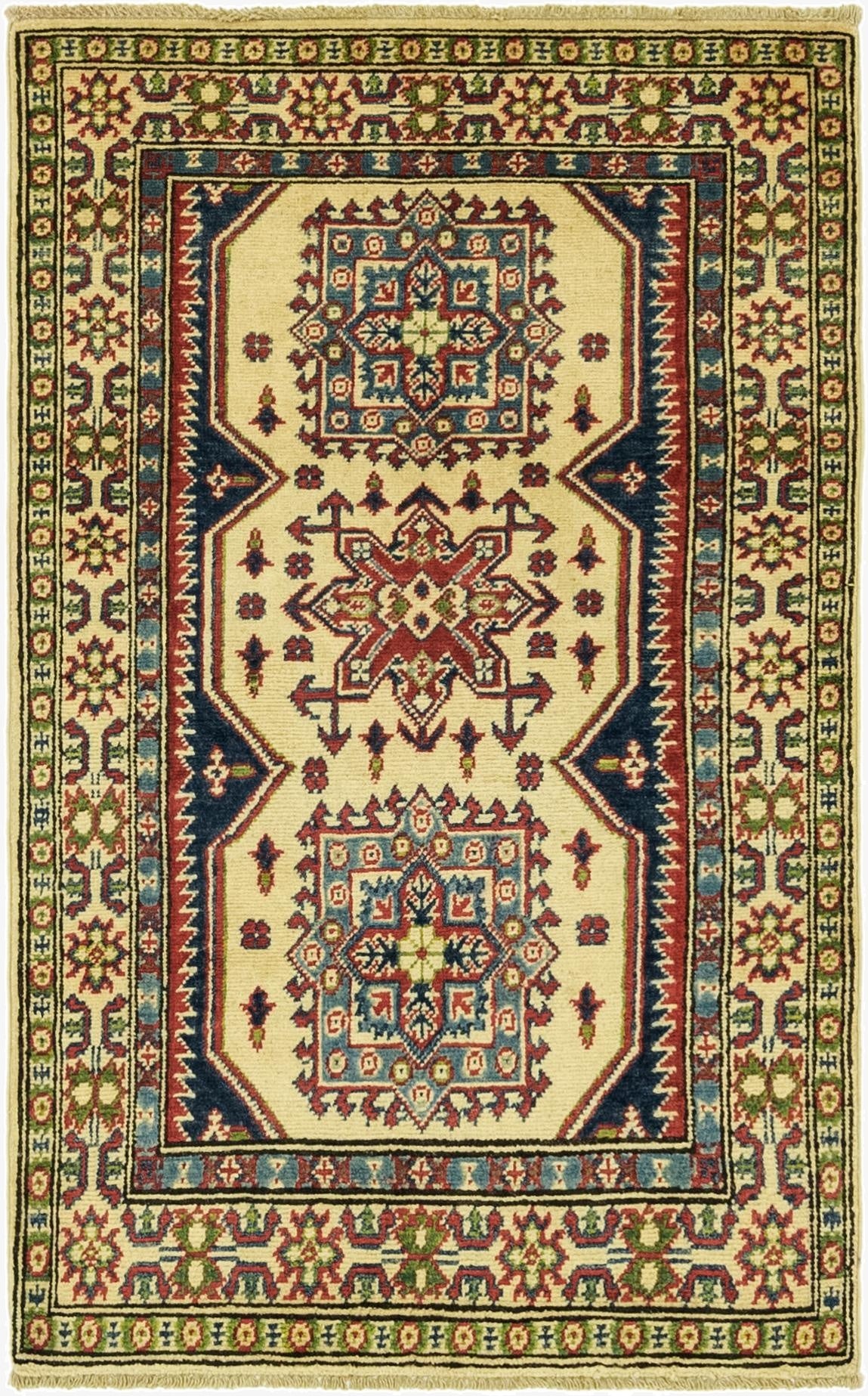 2' 8 x 4' 5  Hand Knotted Kazak Rug