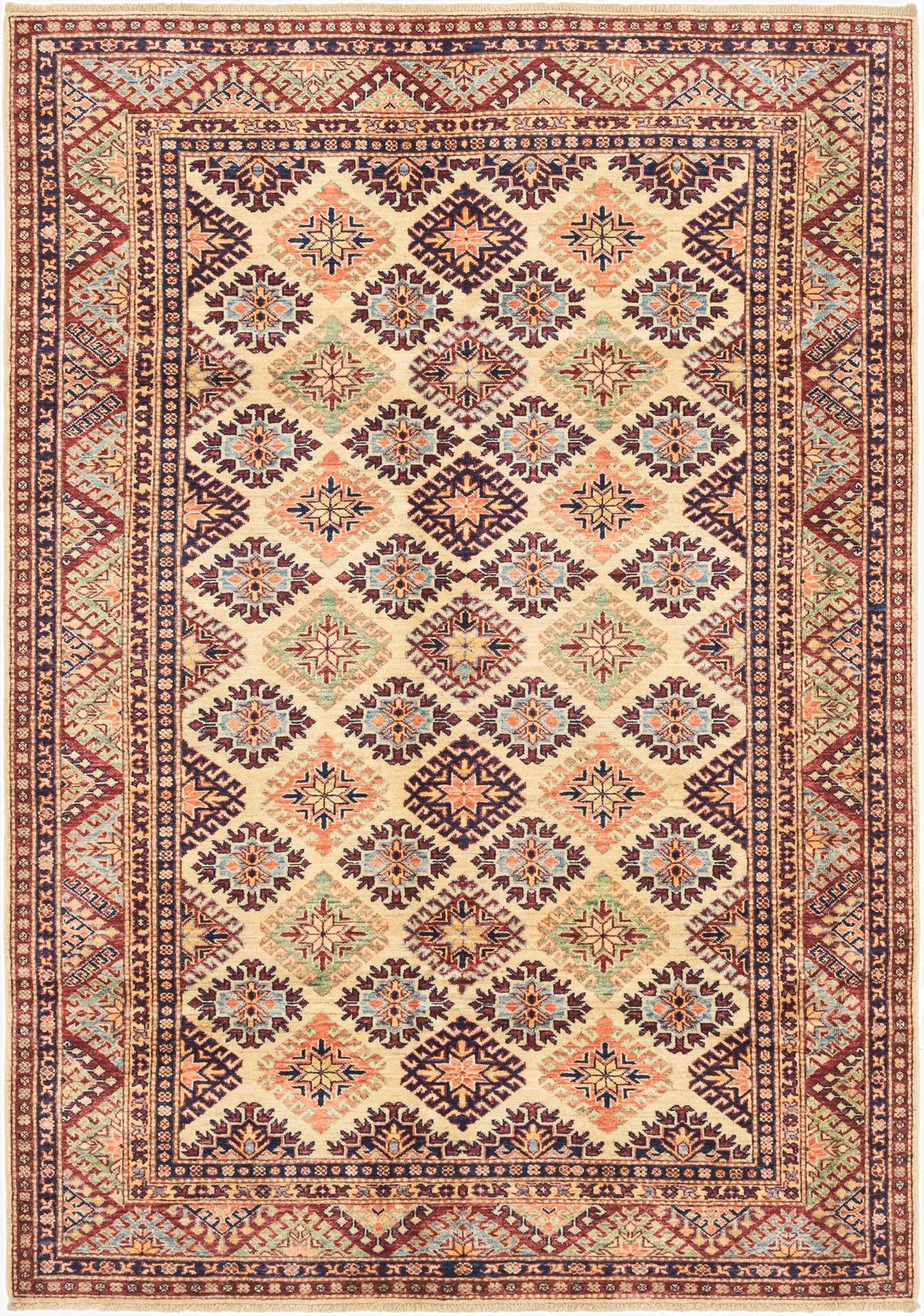 5' 8 x 8' 3  Hand Knotted Kazak Oriental Rug