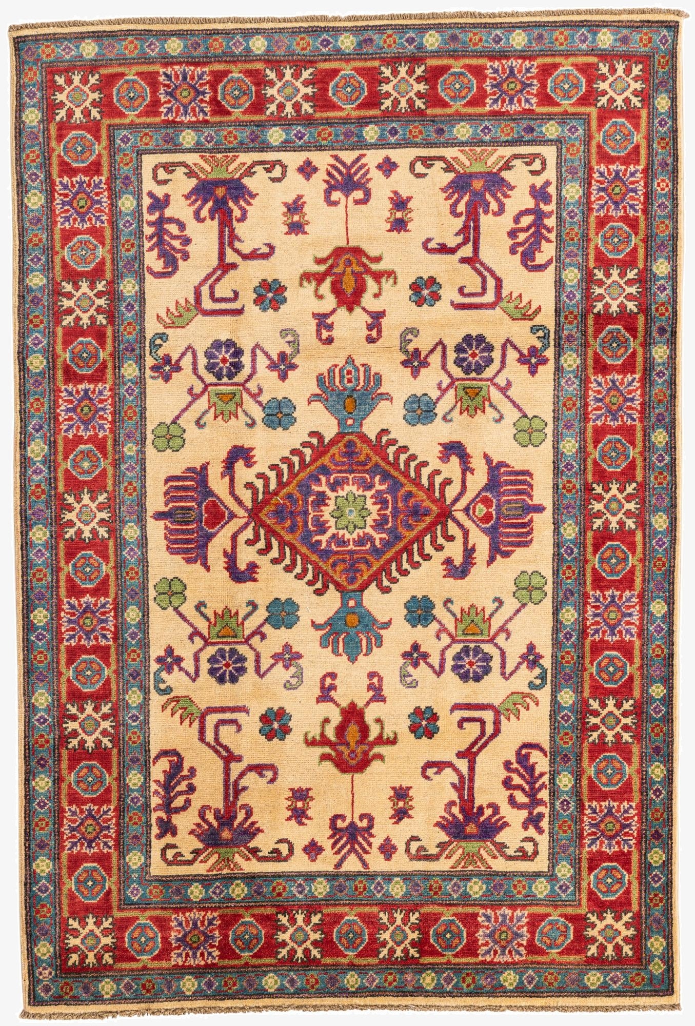 4' x 6'  Hand Knotted Kazak Rug