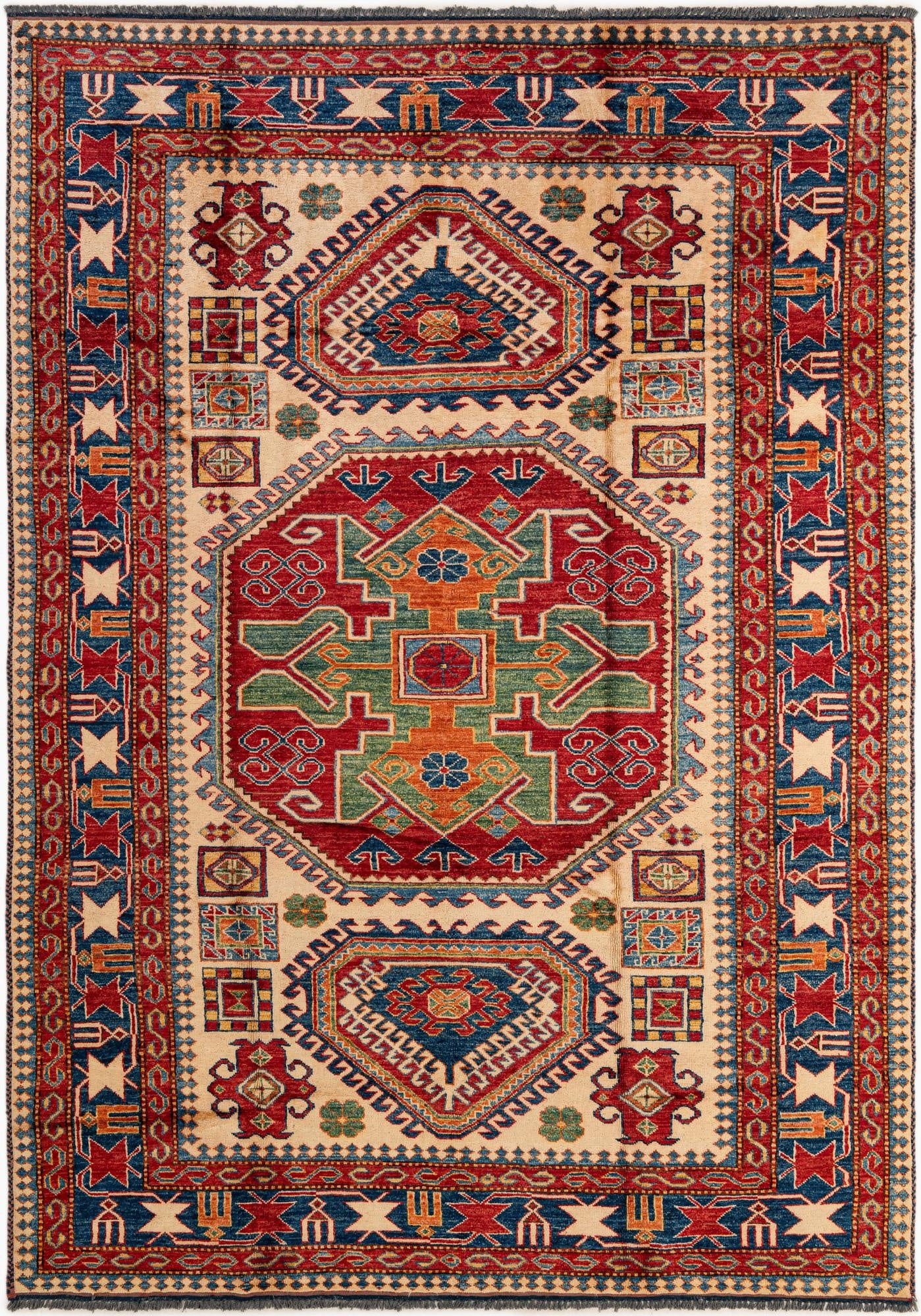 5' 10 x 8' 6  Hand Knotted Kazak Wool Rug