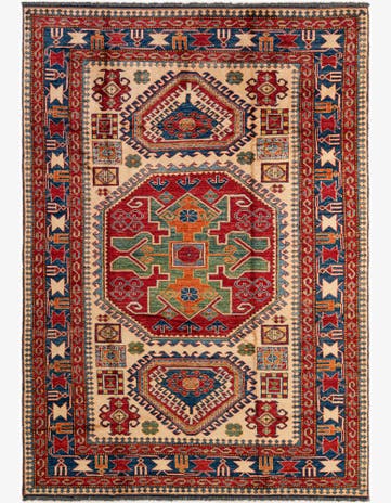 5' 10 x 8' 6 Hand Knotted Kazak Wool Rug