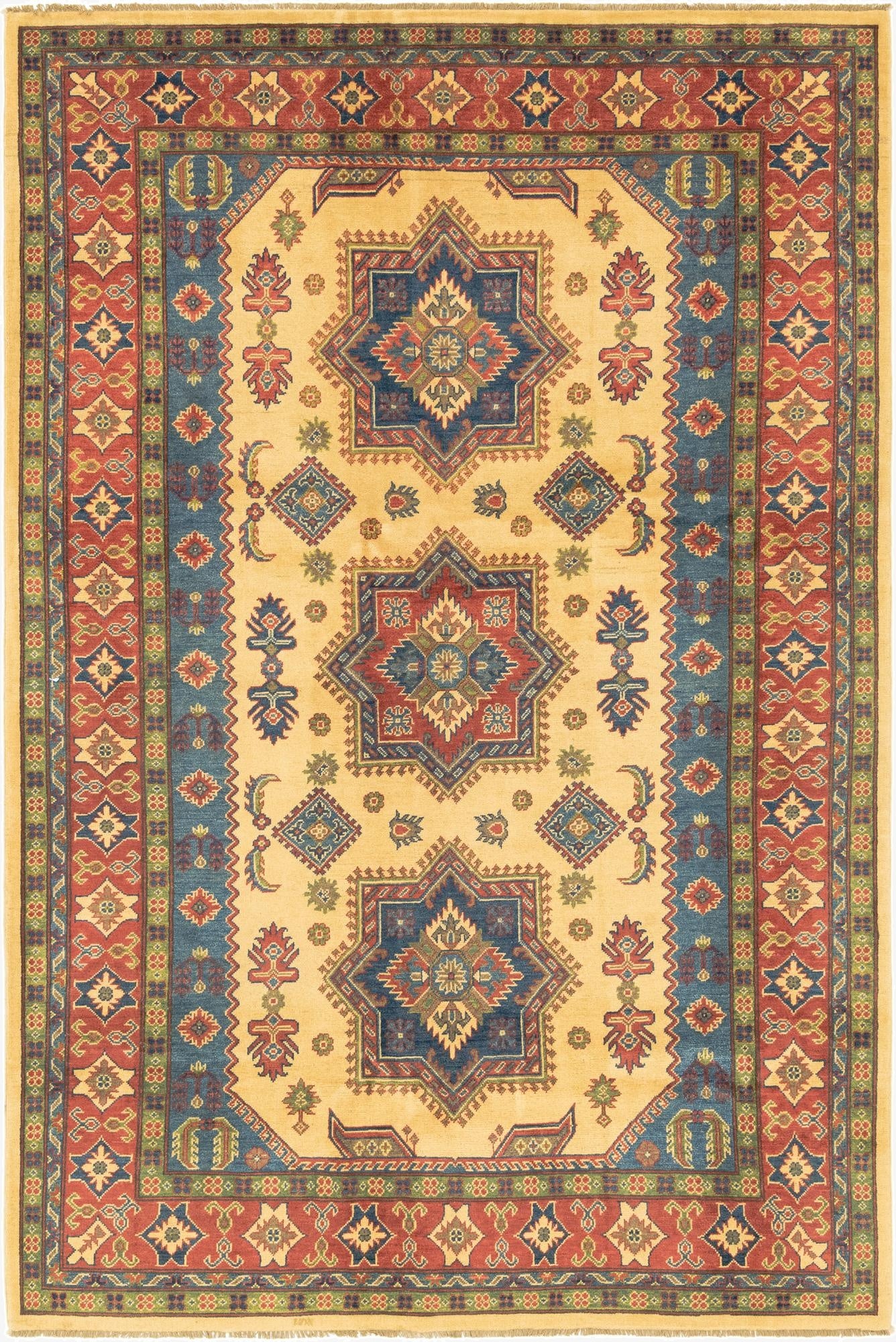 6' 8 x 10'  Hand Knotted Kazak Rug