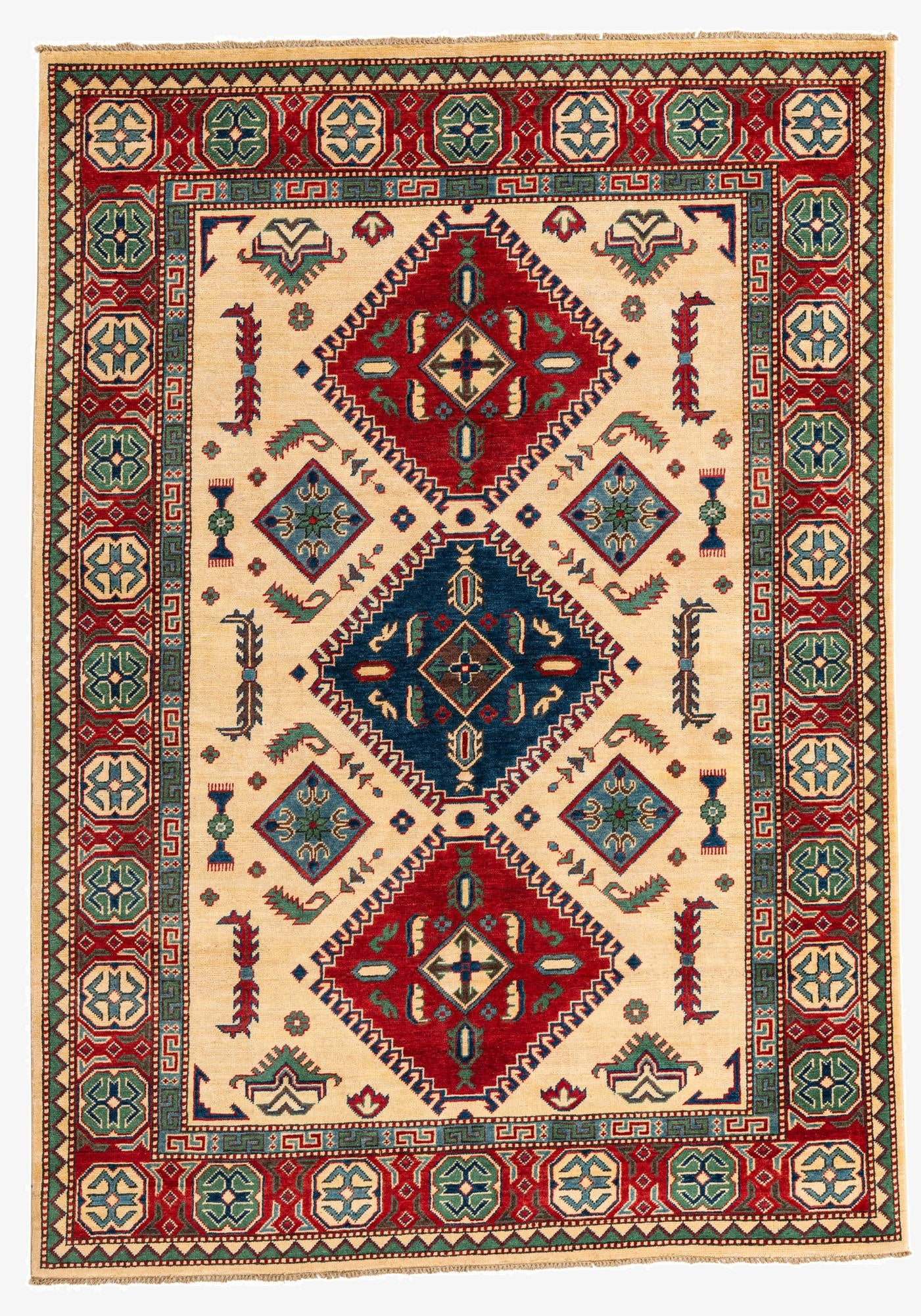 5' 7 x 7' 10  Hand Knotted Kazak Rug