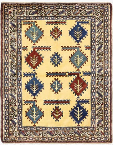 4' 3 x 5' 3 Hand Knotted Kazak Rug