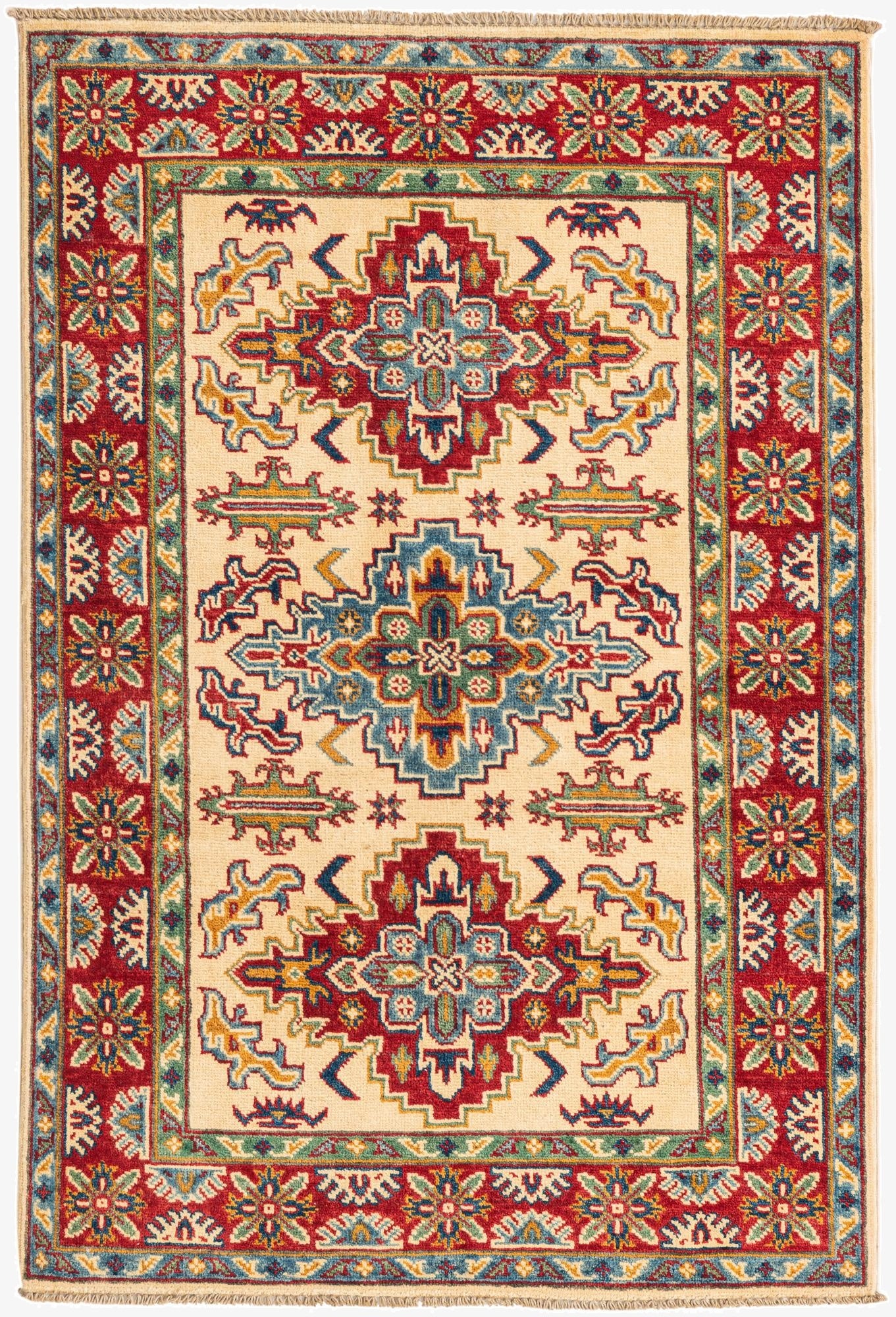 3' 3 x 4' 10  Hand Knotted Kazak Rug