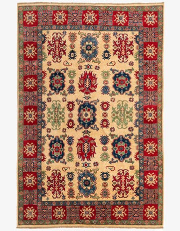 6' x 9' Hand Knotted Kazak Rug