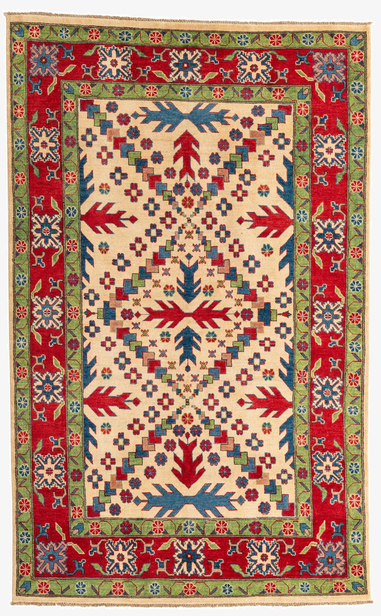 5' 7 x 9'  Hand Knotted Kazak Rug