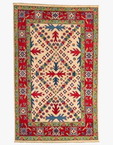 5' 7 x 9' Hand Knotted Kazak Rug