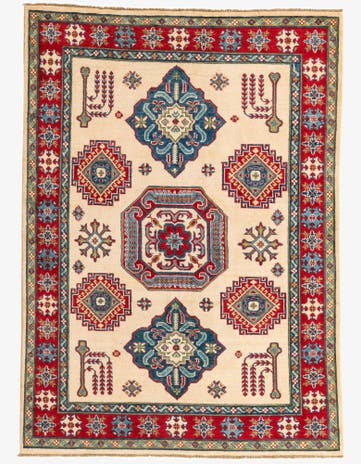 5' 6 x 7' 7 Hand Knotted Kazak Rug
