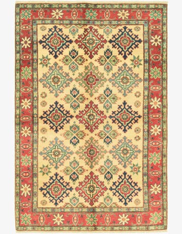 4' x 6' 1 Hand Knotted Kazak Rug