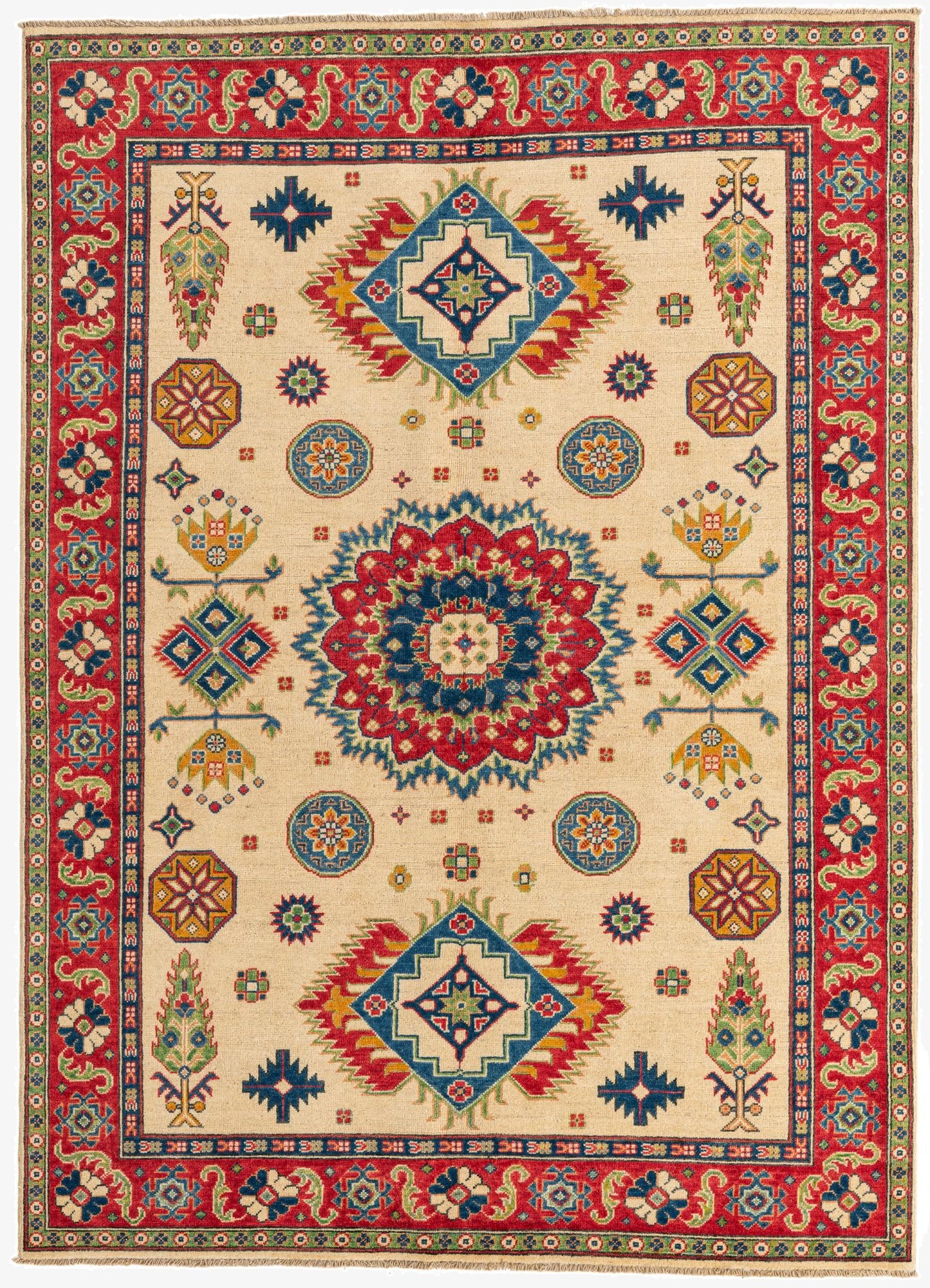 5' 9 x 8'  Hand Knotted Kazak Rug