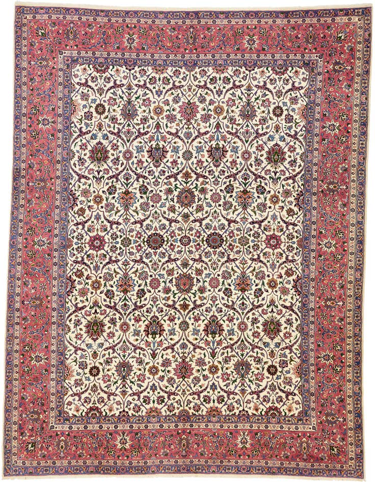 Detail image of 9' 6 x 12' 10 Hand Knotted Kerman Persian Wool Rug
