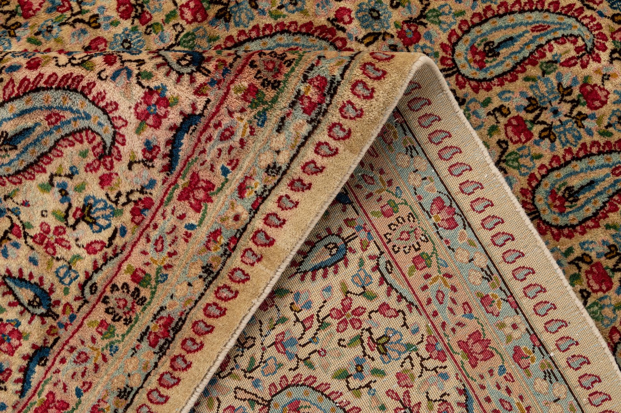 9' 11 x 13' 7 Hand Knotted Kerman Persian Wool Rug