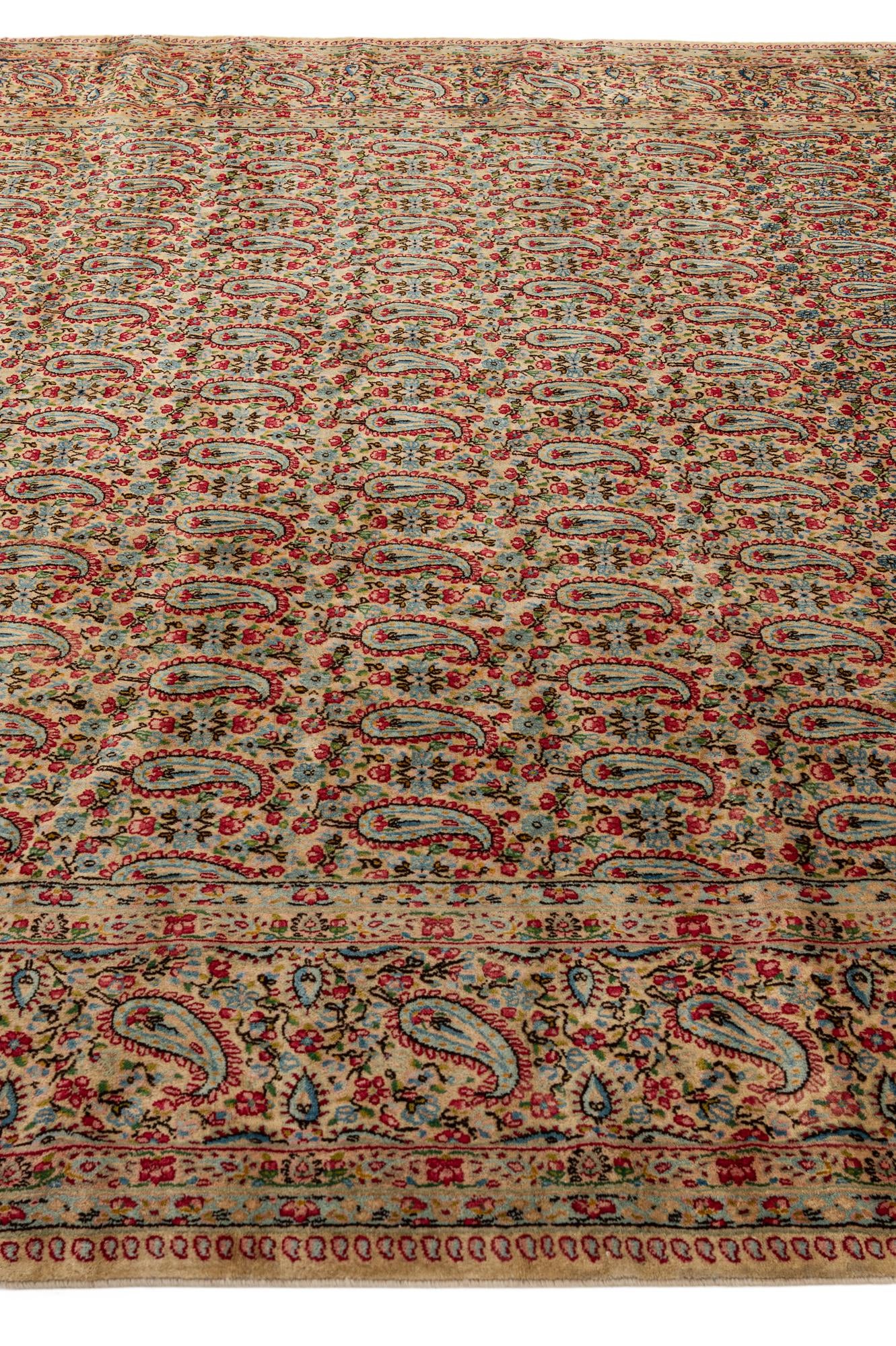 9' 11 x 13' 7 Hand Knotted Kerman Persian Wool Rug