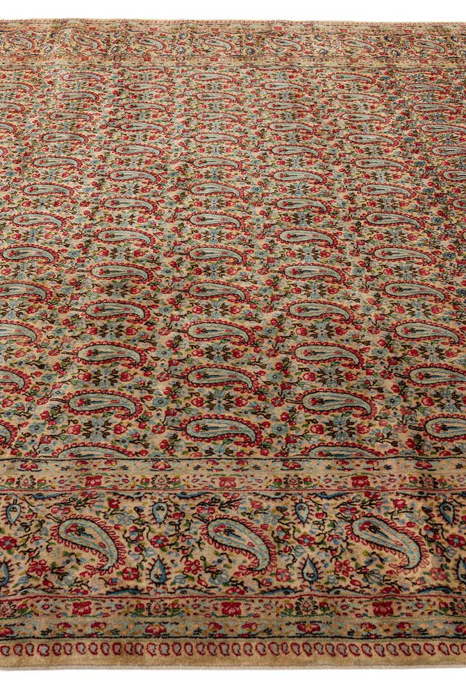9' 11 x 13' 7 Hand Knotted Kerman Persian Wool Rug