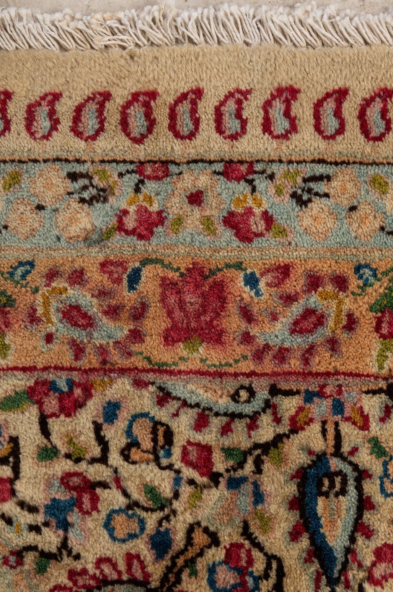 9' 11 x 13' 7 Hand Knotted Kerman Persian Wool Rug