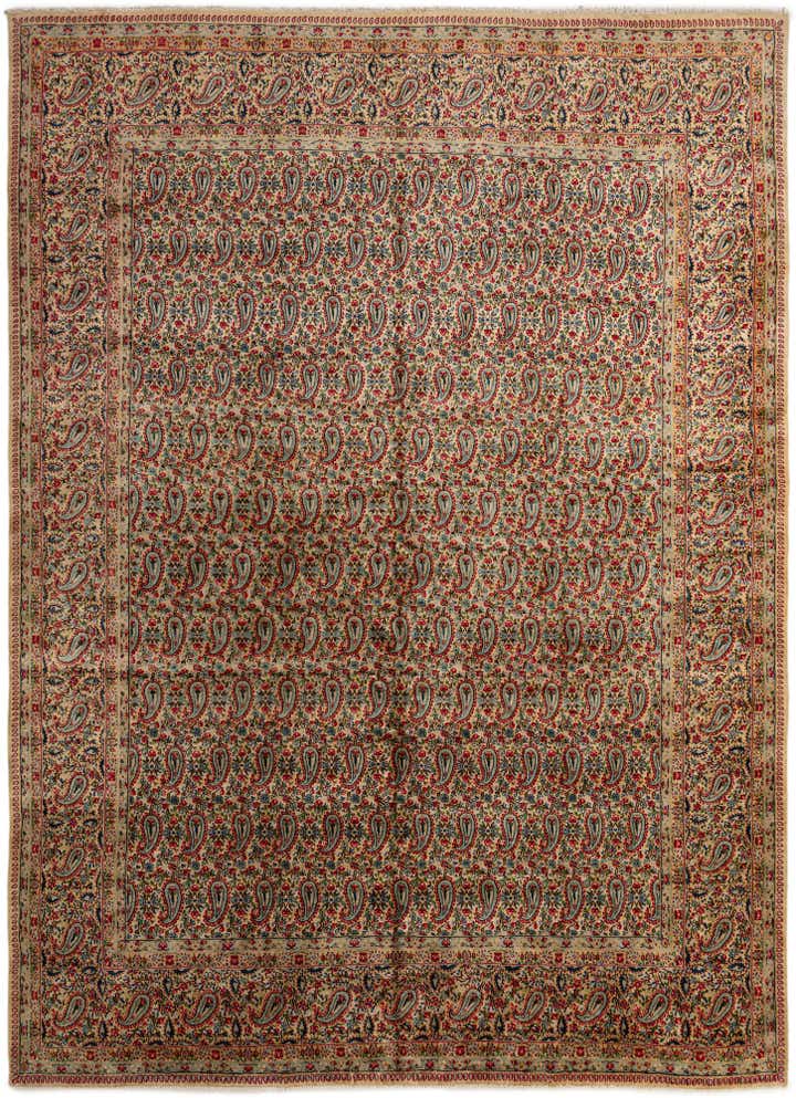 9' 11 x 13' 7 Hand Knotted Kerman Persian Wool Rug