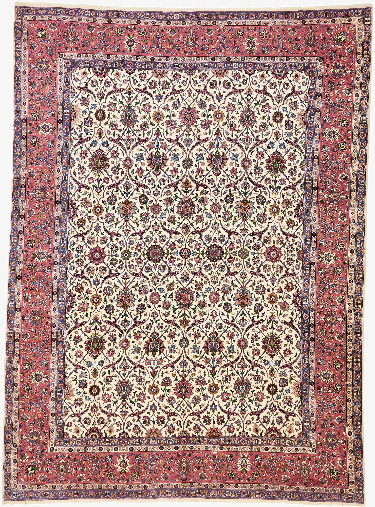 9' 6 x 12' 10  Hand Knotted Kerman Persian Wool Rug