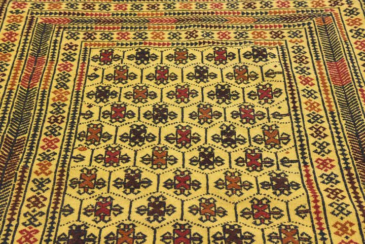 4' 2 x 5' 8 Hand Woven Kilim Afghan Wool Rug
