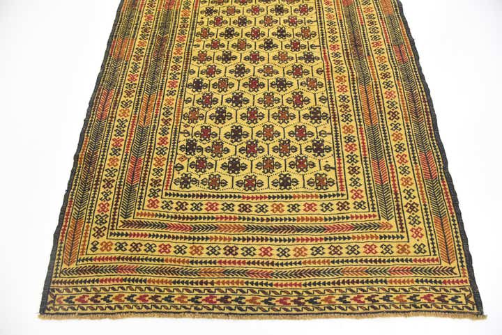 4' 2 x 5' 8 Hand Woven Kilim Afghan Wool Rug