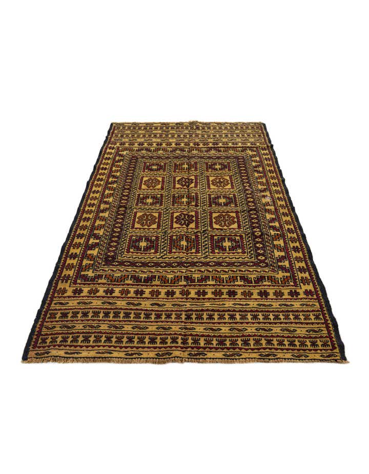 4' x 6' 7 Hand Woven Kilim Afghan Wool Rug