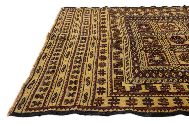 4' x 6' 7 Hand Woven Kilim Afghan Wool Rug