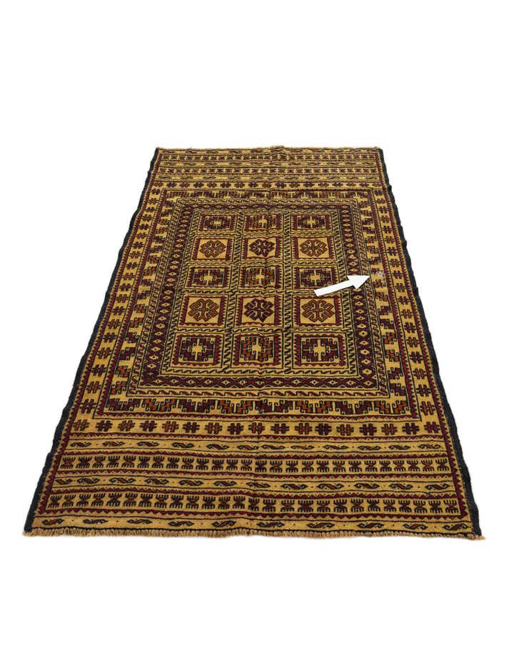 4' x 6' 7 Hand Woven Kilim Afghan Wool Rug