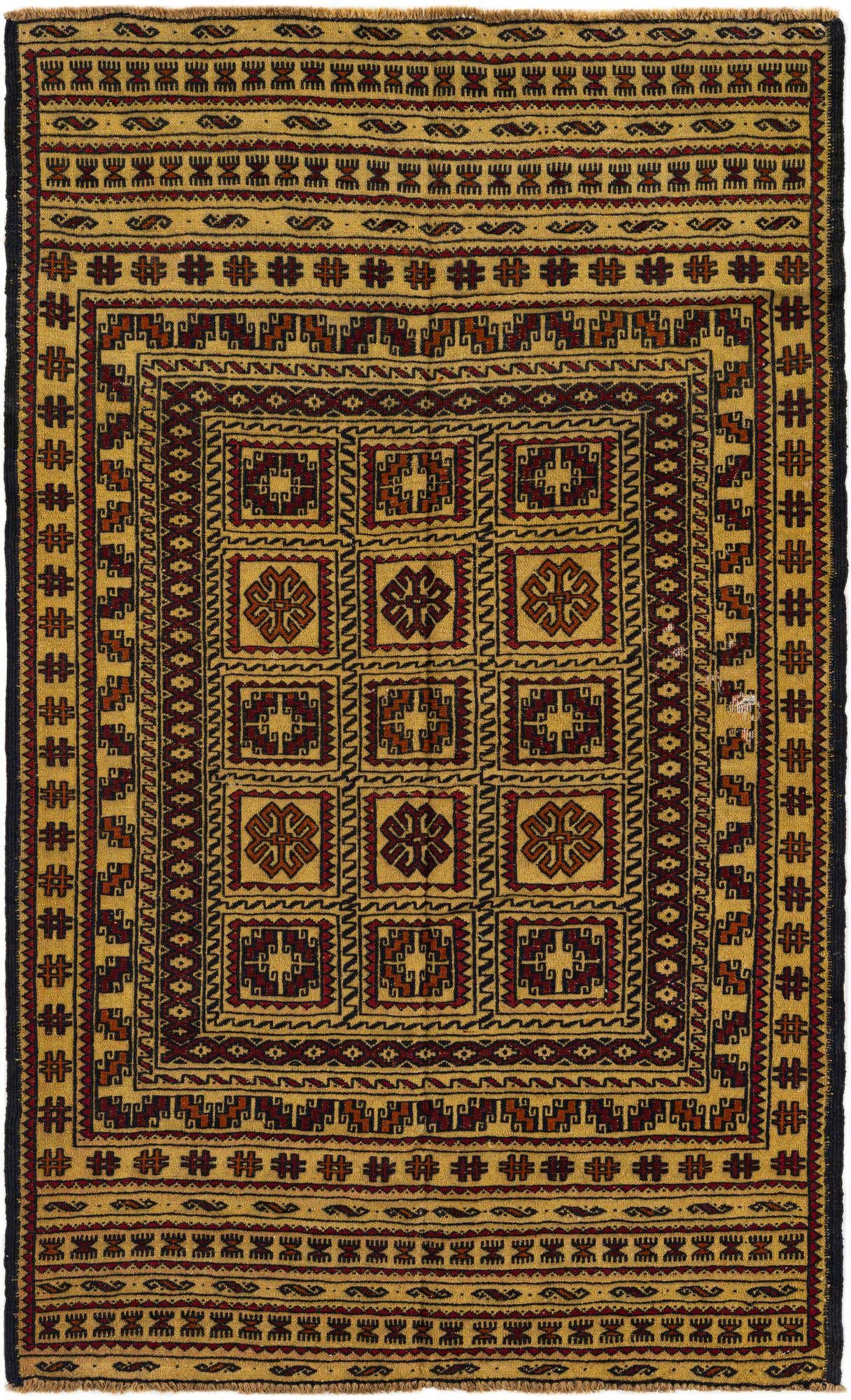 4' x 6' 7 Hand Woven Kilim Afghan Wool Rug