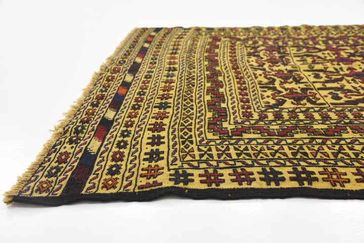 4' x 6' 3 Hand Woven Kilim Afghan Wool Rug
