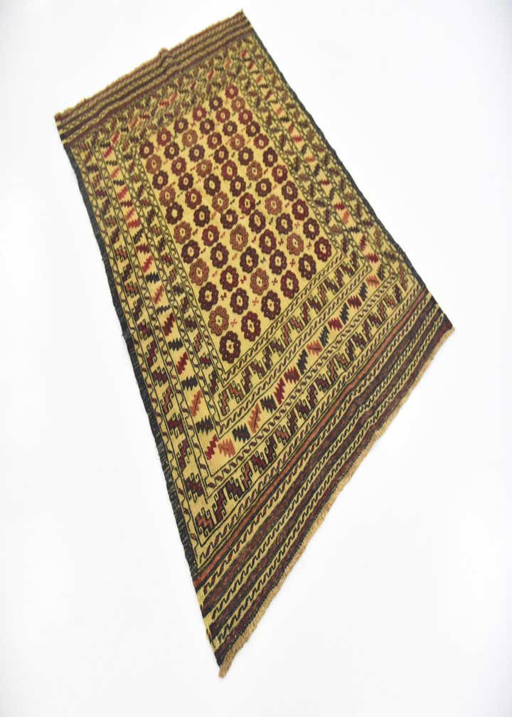 4' 2 x 5' 9 Hand Woven Kilim Afghan Wool Rug