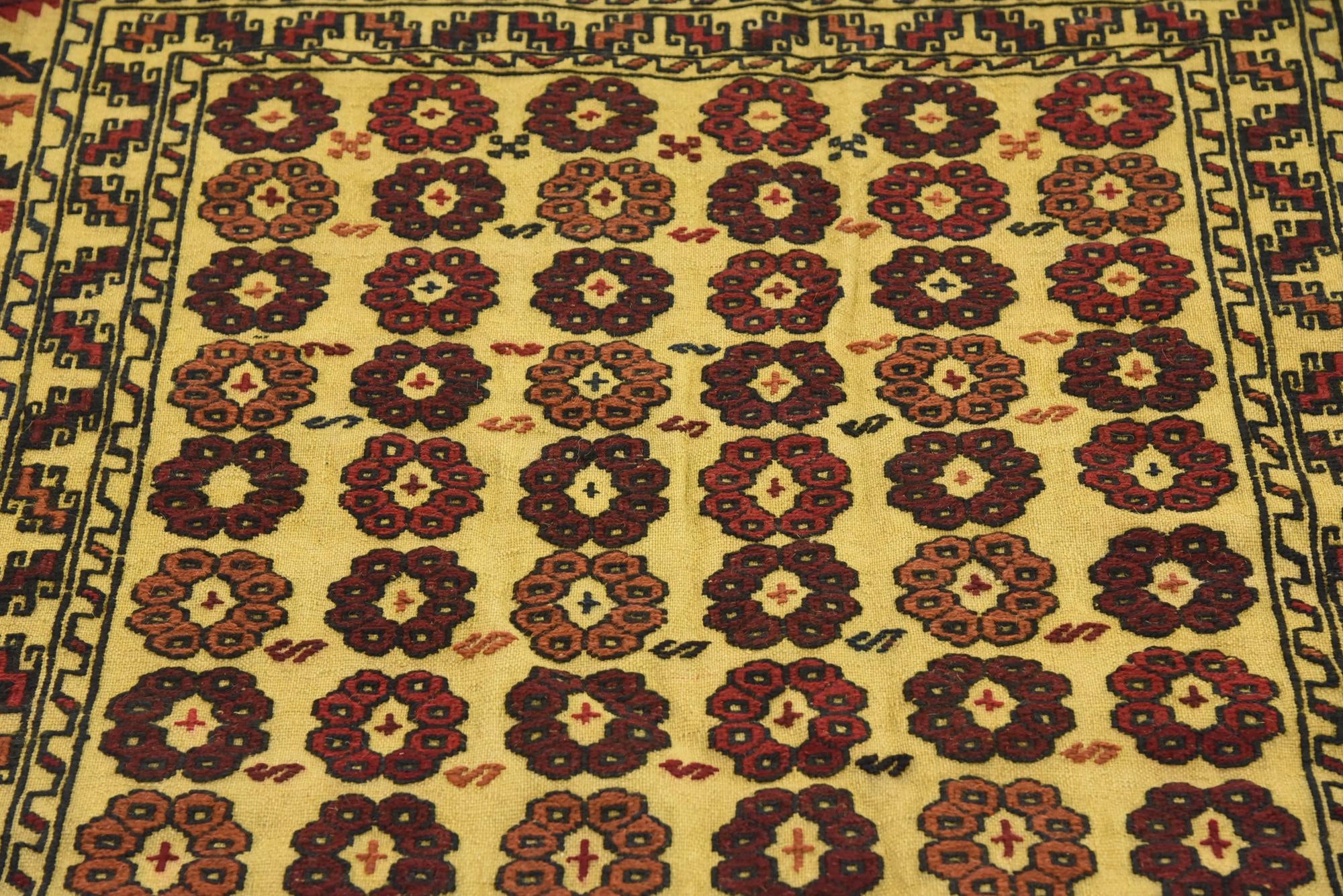 4' 2 x 5' 9 Hand Woven Kilim Afghan Wool Rug