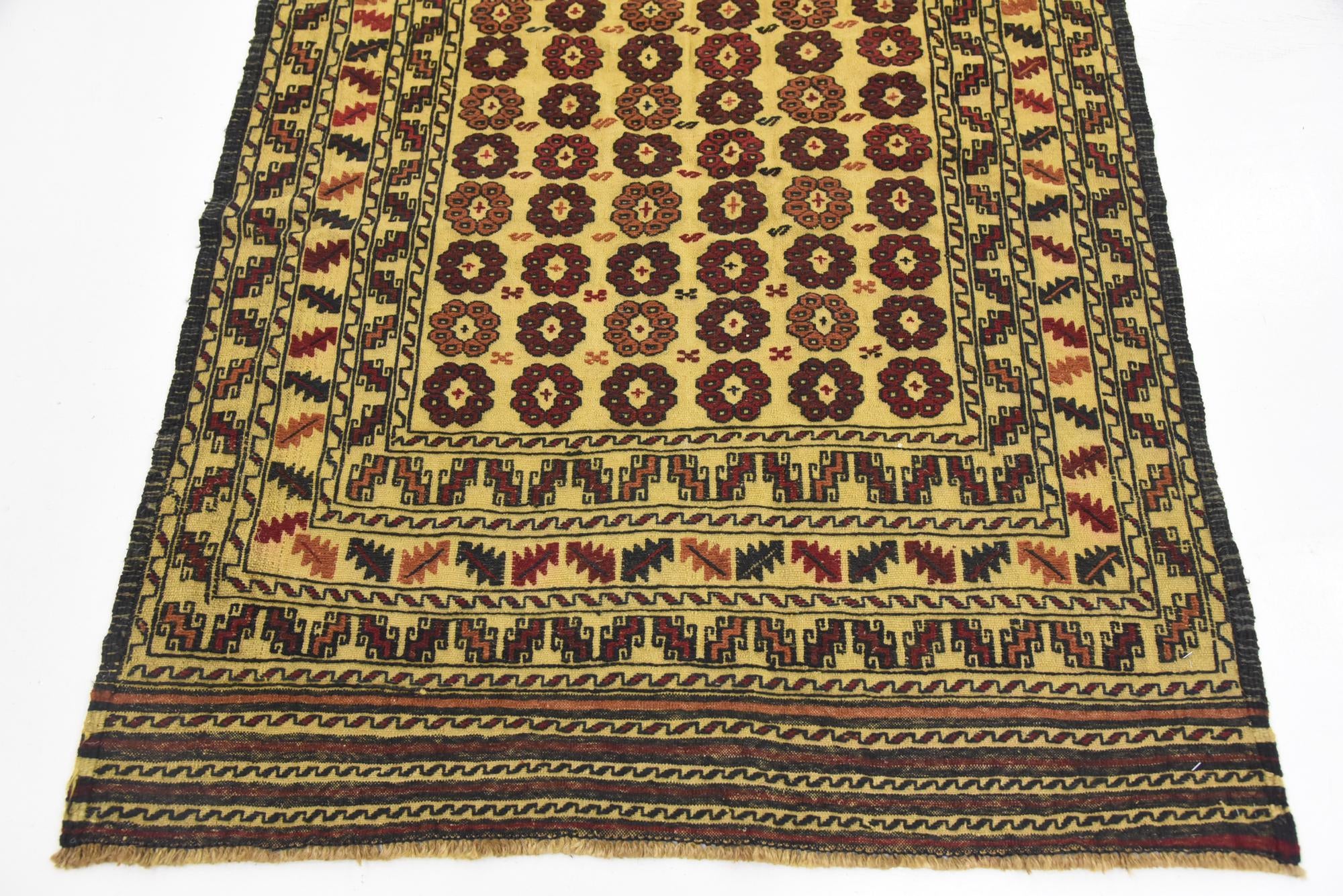 4' 2 x 5' 9 Hand Woven Kilim Afghan Wool Rug