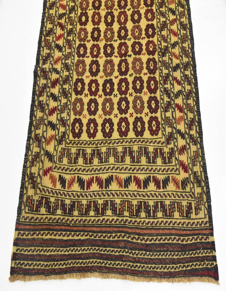 Detail image of 4' 2 x 5' 9 Hand Woven Kilim Afghan Wool Rug