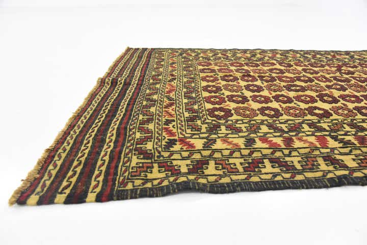 4' 2 x 5' 9 Hand Woven Kilim Afghan Wool Rug