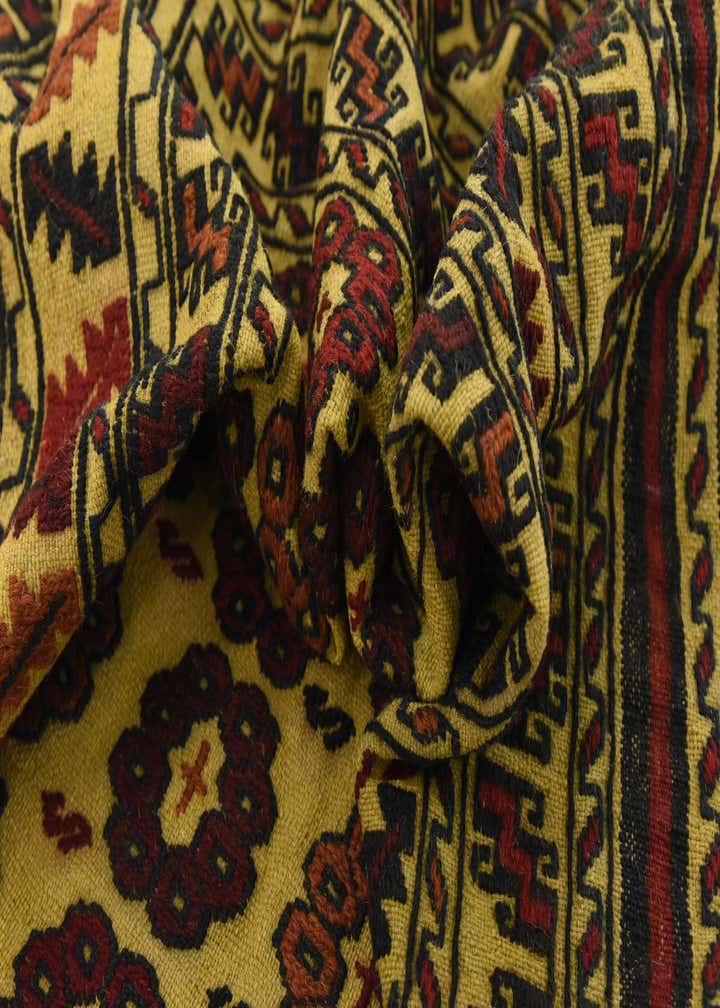 4' 2 x 5' 9 Hand Woven Kilim Afghan Wool Rug