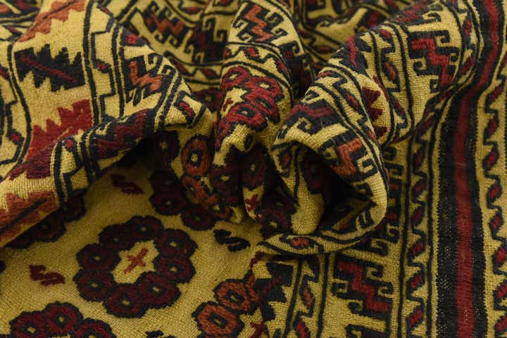 4' 2 x 5' 9 Hand Woven Kilim Afghan Wool Rug